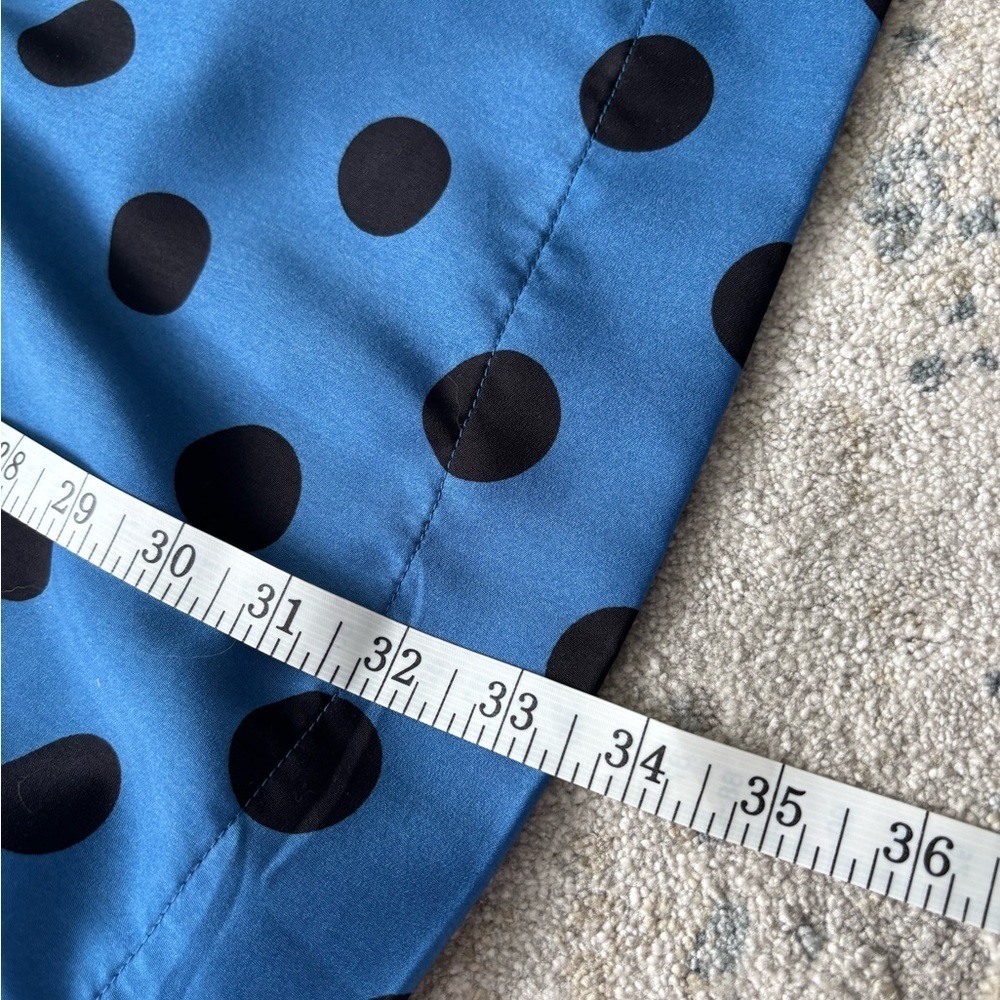 Who What Wear Blue and Black Polka Dot A-Line Skirt - Picture 8 of 8